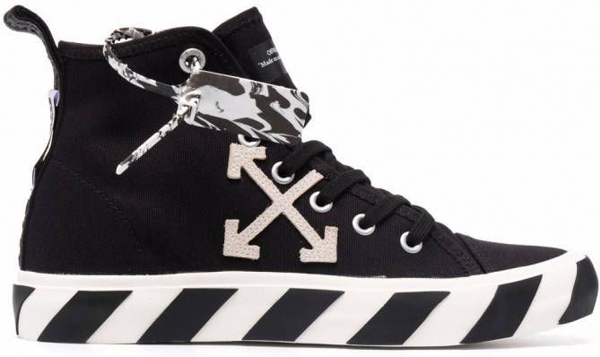 Off-White Off White Vulcanized mid top sneakers heren katoen katoen rubber 38 Zwart