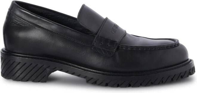 Off-White Military loafers met logo-reliëf Zwart