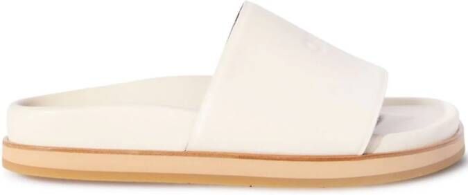 Off-White Off slippers met stempel Beige