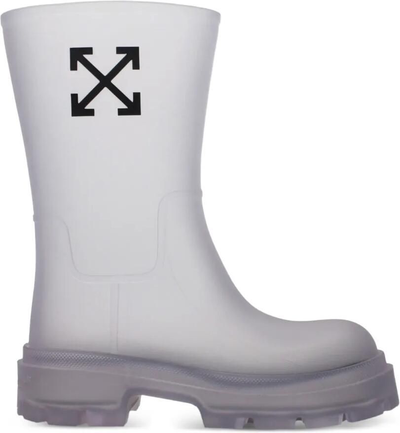 Off-White Arrow enkellaarzen met grove zool Wit