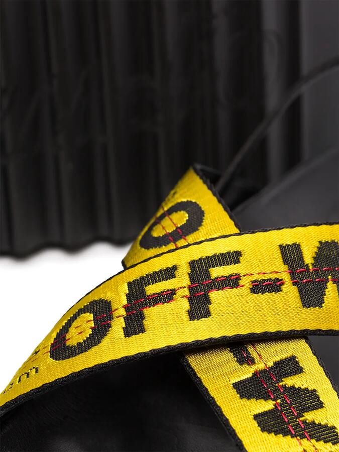 Off-White Black Industrial Belt Leather Sandals Geel