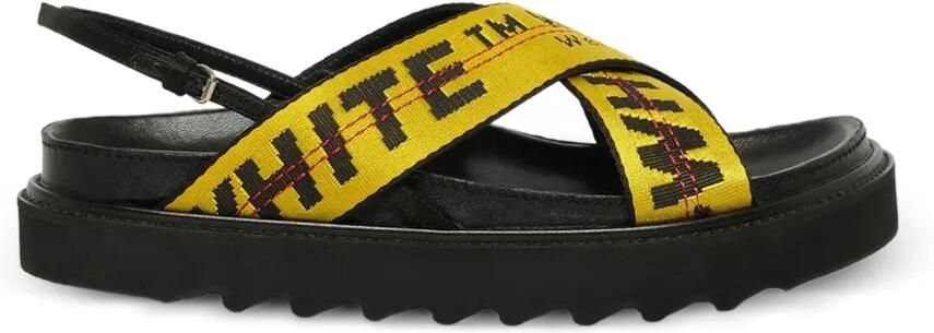 Off-White Black Industrial Belt Leather Sandals Geel - Foto 5