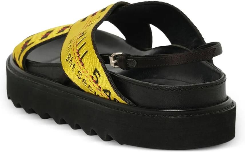 Off-White Black Industrial Belt Leather Sandals Geel - Foto 3