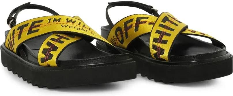 Off-White Black Industrial Belt Leather Sandals Geel - Foto 4