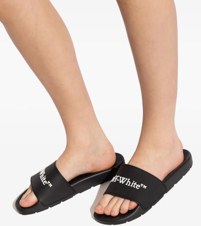 Off-White Bookish slippers met logo Zwart - Foto 2