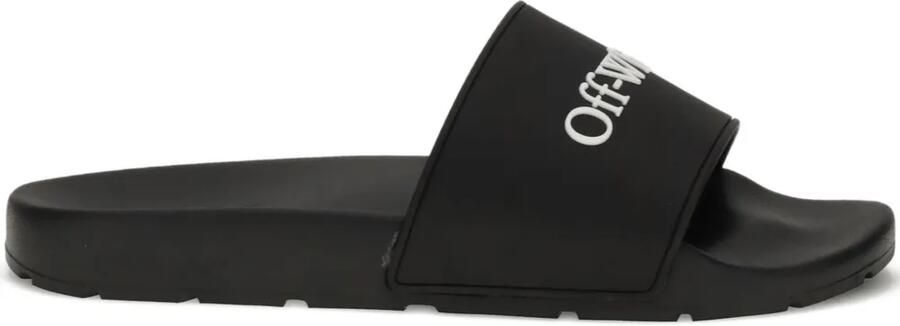 Off-White Bookish slippers verfraaid met logo Zwart