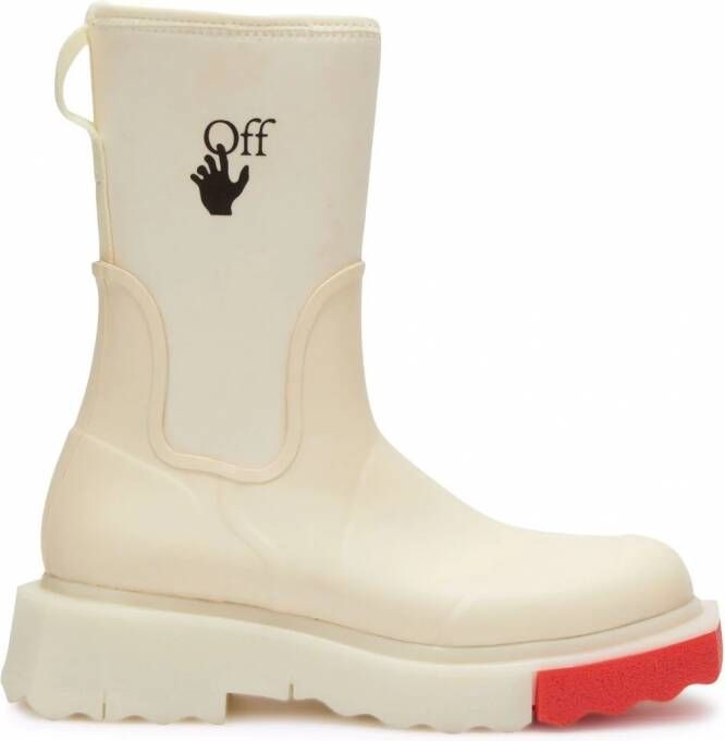 Off-White Chelsea laarzen met logoprint Beige