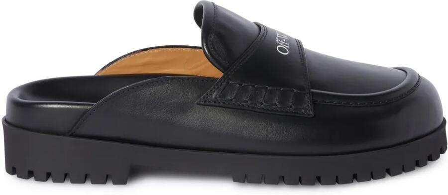 Off-White Chicago leren slippers Zwart