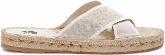 Off-White Crisscross espadrille sandalen Beige