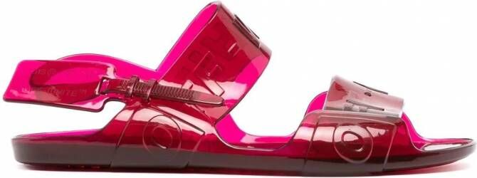 Off-White Slingback sandalen met logo-reliëf Rood