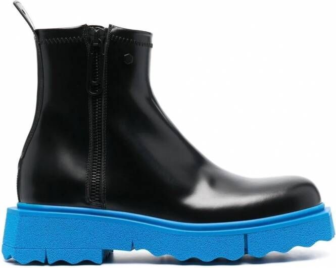 Off-White Enkellaarzen met rits BLACK BLUE