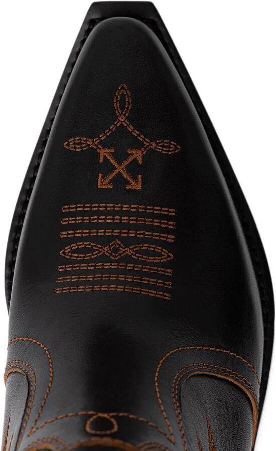 Off-White For Walking embroidered cowboy boots Zwart - Foto 2