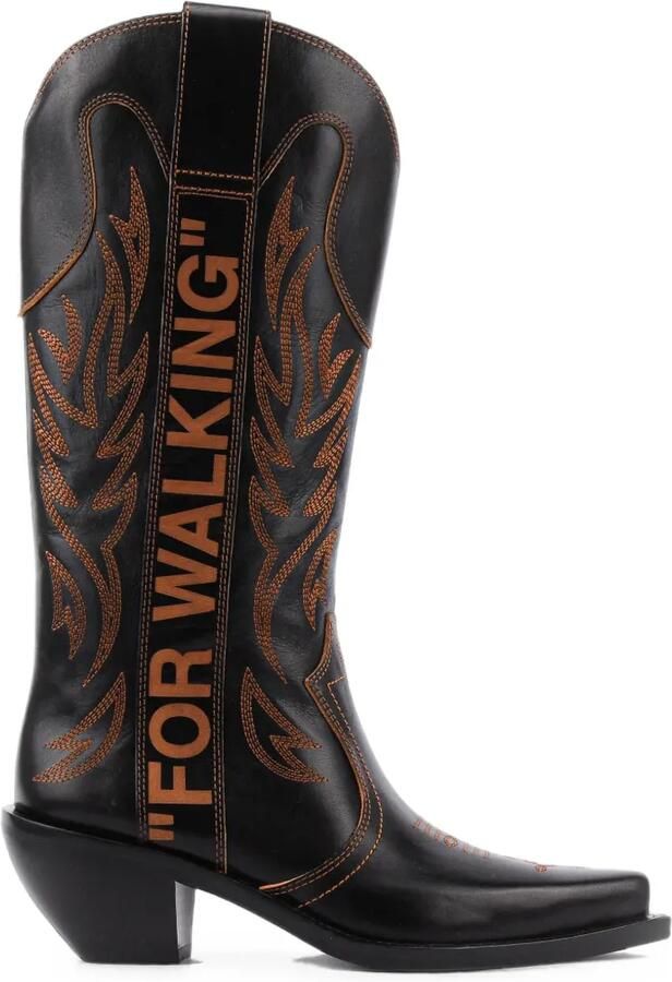Off-White For Walking Western zwart-bruine laarzen