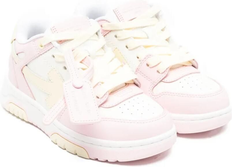 Off-White Kids Arrow leren sneakers Roze