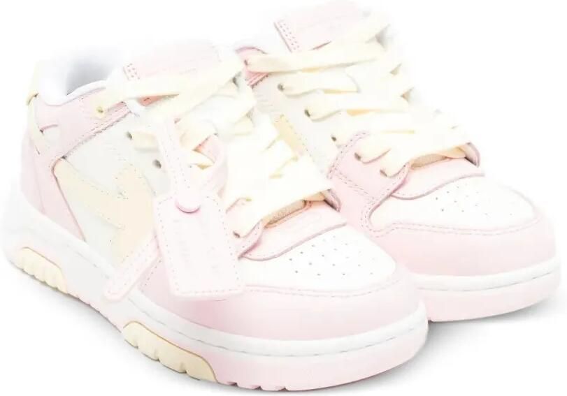 Off-White Kids Arrow leren sneakers Roze