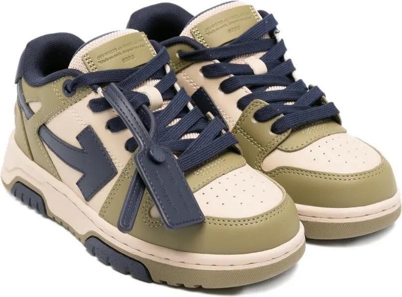 Off-White Kids Leren sneakers met Arrow-detail Groen