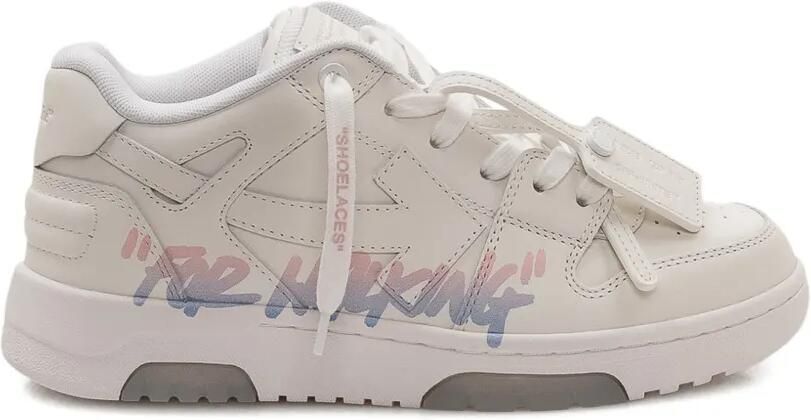 Off-White Kids Out Of Office leren sneakers Beige