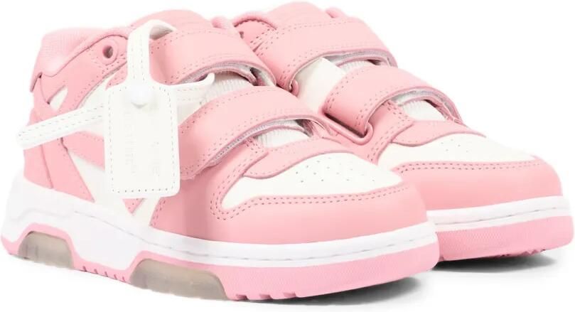 Off-White Kids Out Of Office sneakers met klittenband Roze