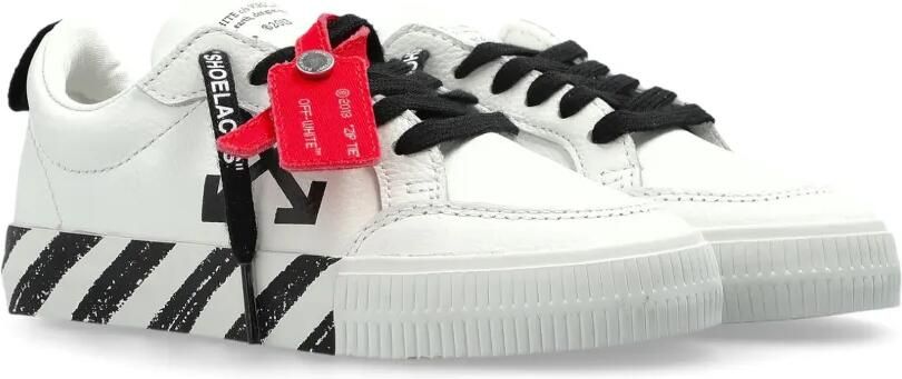 Off-White Kids Vulc Low sneakers met logo-detail Wit