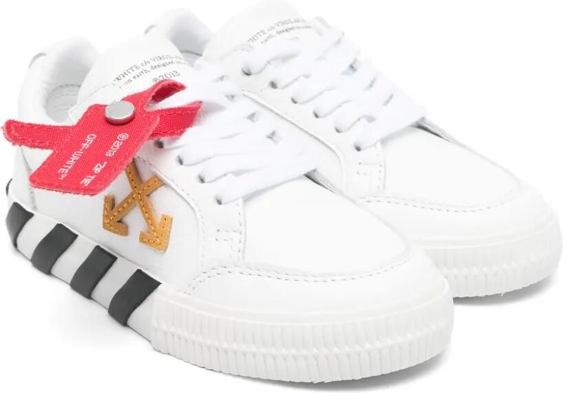 Off-White Kids Vulcanized leren sneakers Wit
