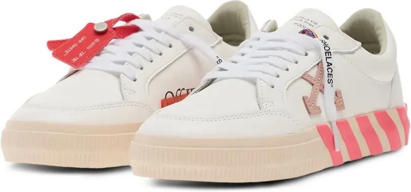 Off-White Kids Vulcanized leren sneakers Wit