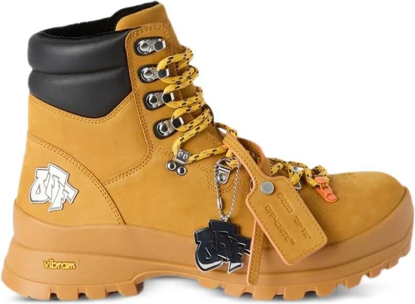 Off-White Laarzen met logopatch Beige