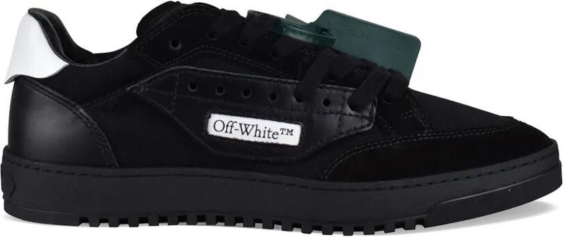 Off-White Leren suède sneakers Zwart