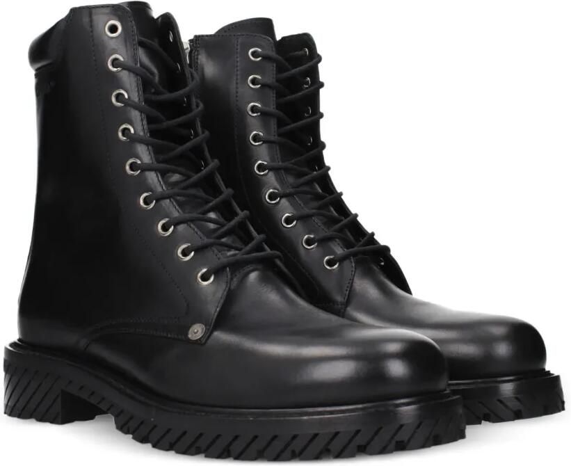 Off-White Leren veterlaarzen Zwart - Foto 4