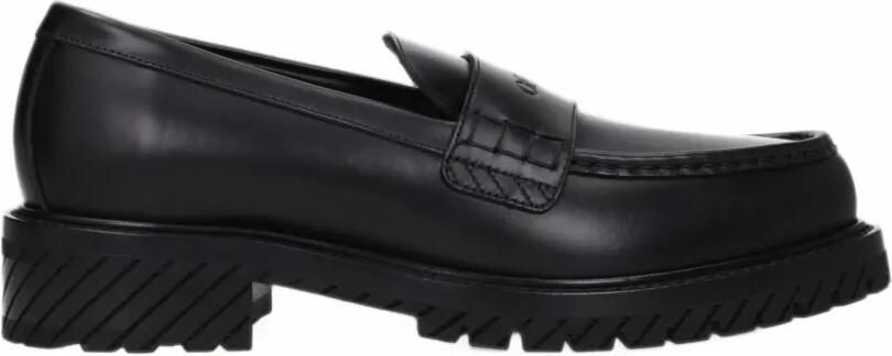 Off-White logo-debossed loafers Zwart