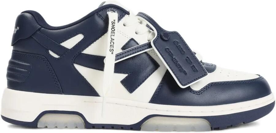 Off-White Out Of Office leren sneakers met pijlpatch Blauw