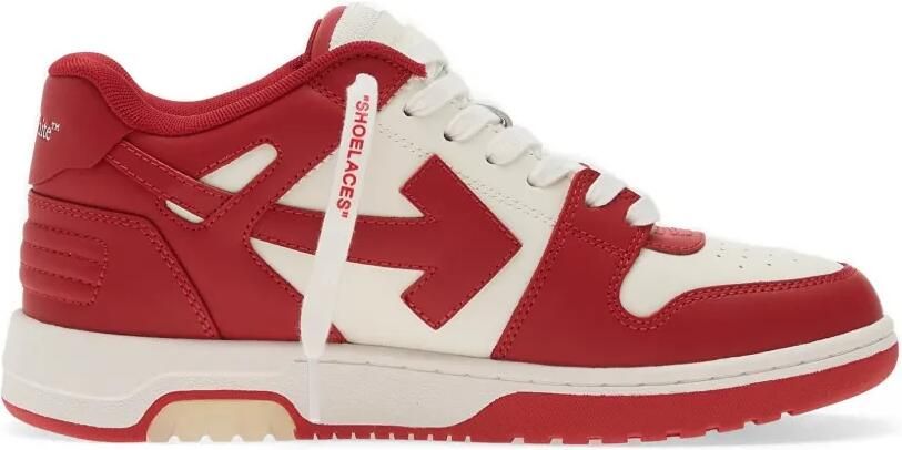 Off-White Out Of Office leren sneakers Rood