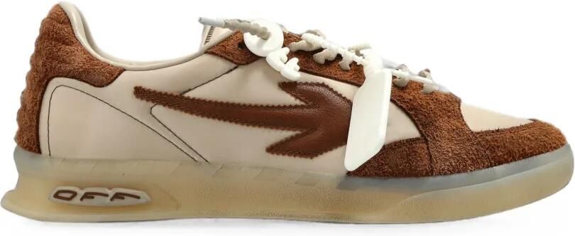 Off-White Out Of Office sneakers met leren vlakken Beige