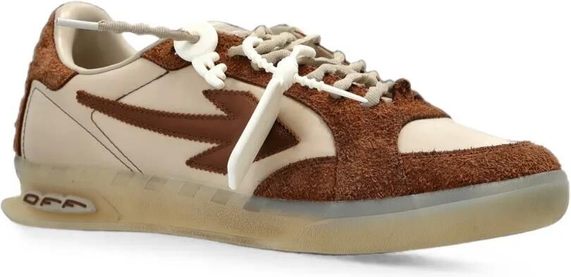 Off-White Out Of Office sneakers met leren vlakken Beige - Foto 4