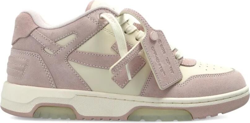 Off-White Out of Office suède sneakers met vlakken Roze