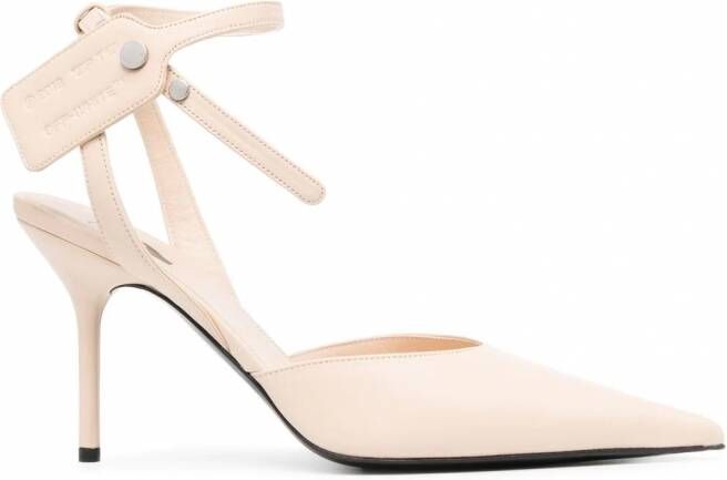 Off-White Pumps met puntige neus Beige