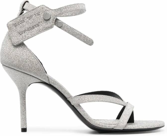 Off-White Sandalen met glitters Zilver