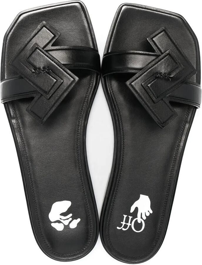 Off-White Sandalen met pijlpatroon Zwart - Foto 2