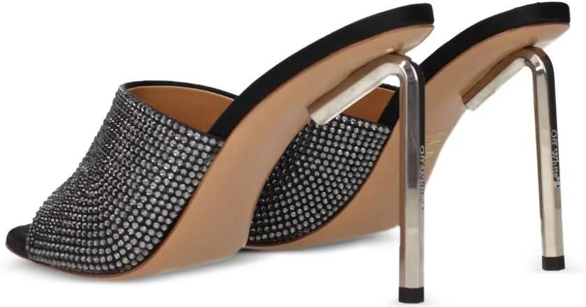 Off-White Sandalen verfraaid met kristallen Zwart - Foto 4