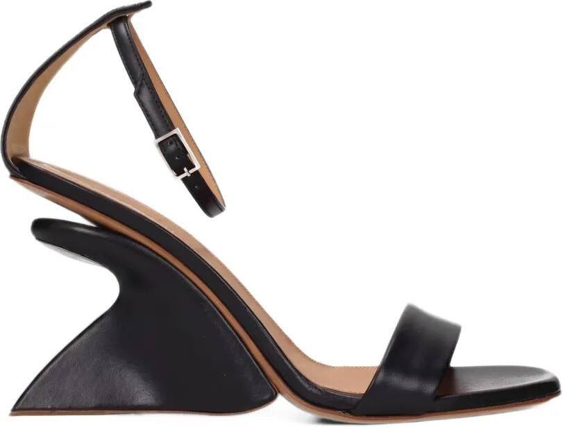 Off-White Leren sandalen met sculpturale hak Zwart