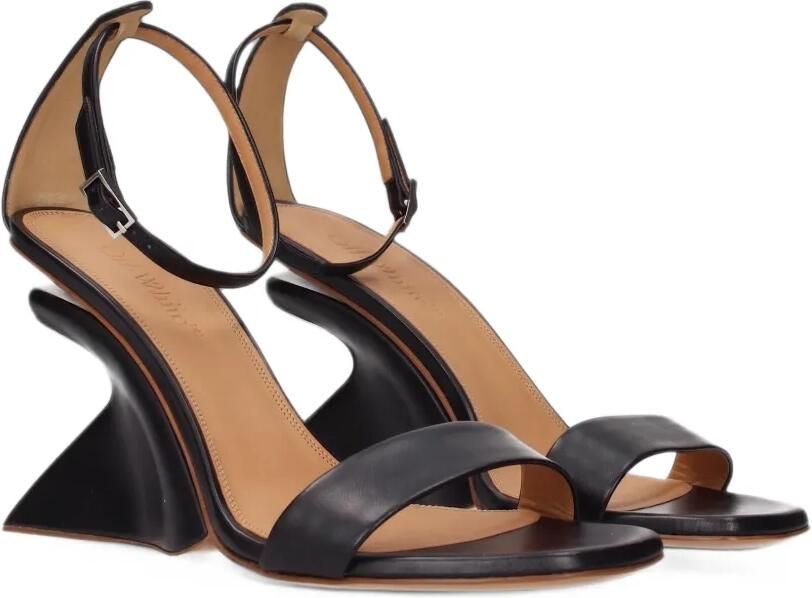 Off-White Leren sandalen met sculpturale hak Zwart - Foto 5