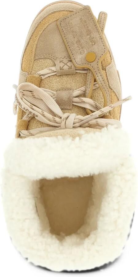 Off-White shearling-trim panelled ankle boots Beige - Foto 5