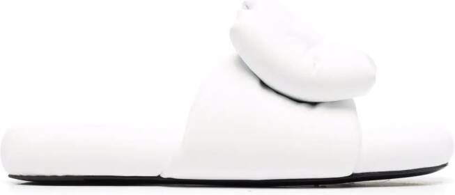 Off-White Slippers met strik Wit
