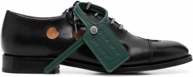 Off-White x Church's Meteor-gaten leren Oxford schoenen Zwart