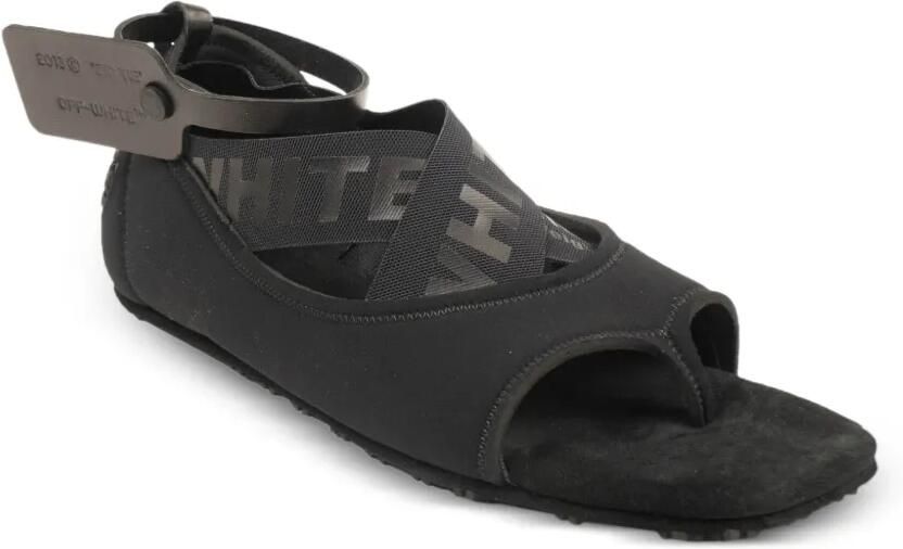 Off-White x Virgil Abloh yoga platte sandalen Zwart - Foto 2