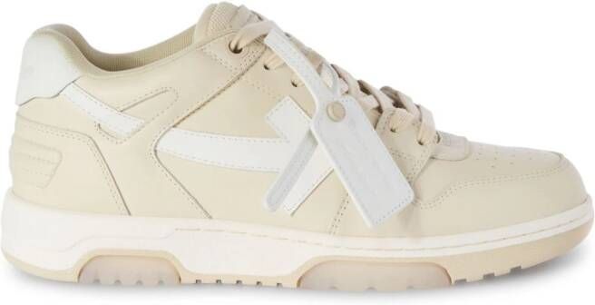 Off-White Out Of Office leren sneakers Beige