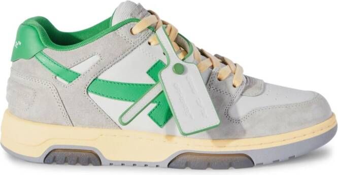 Off-White Out Of Office sneakers met colourblocking Grijs