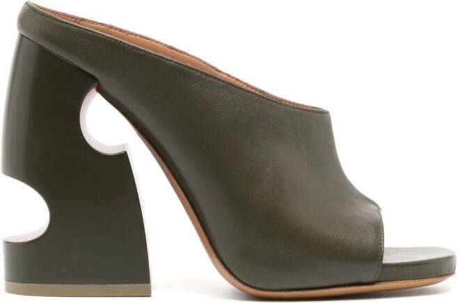 Off-White Pop Meteor leren muiltjes Groen