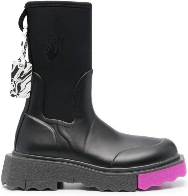 Off-White Regenlaarzen met spons zool Zwart