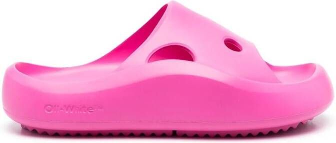 Off-White Rubberen badslippers Roze