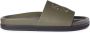 Off-White Slippers met geborduurde pijl Groen - Thumbnail 1